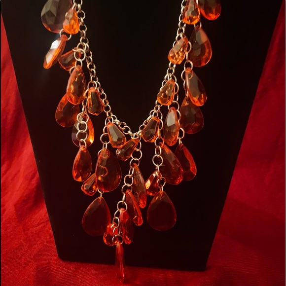 Red Orange Necklace + Earrings Set NWT - Picture 4 of 11